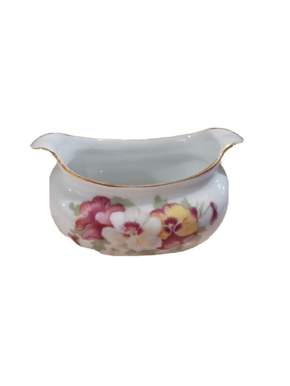 Saji Occupied Japan Fancy China Floral Sugar Bowl